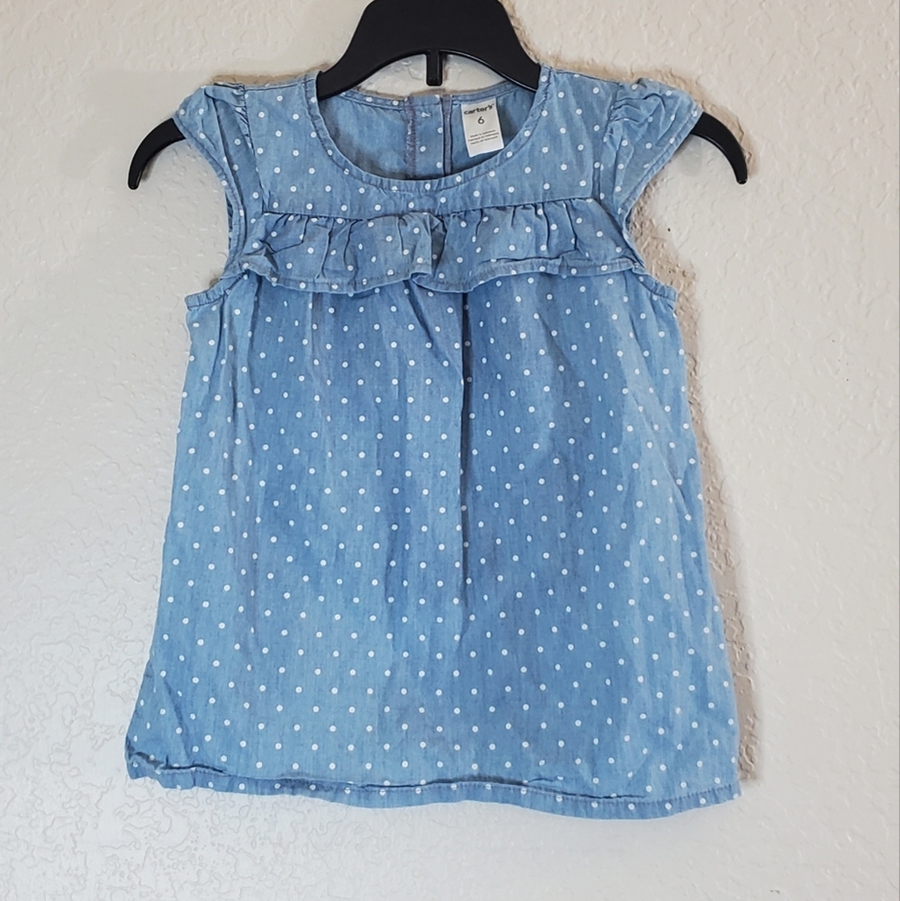 Carter's Denim & polka dot Dress Top Size 6